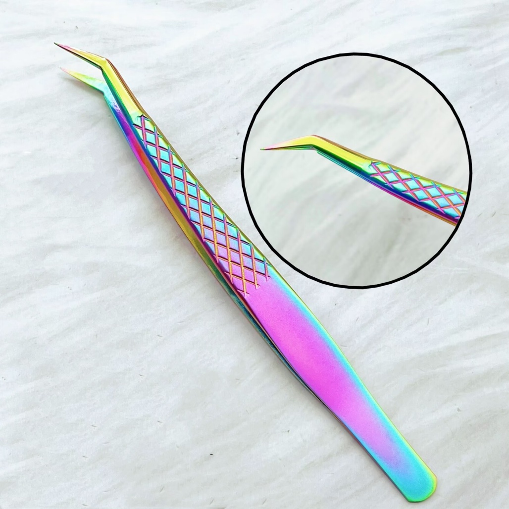 Isolation Tweezer Curved - 전문 속눈썹 연장용 핀셋 세트, 스테인리스