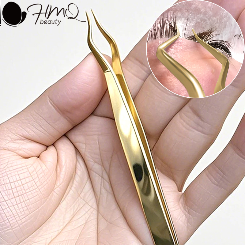 Isolation Tweezer Curved - 5/1pcs 속눈썹 연장을위한 새로운 스테인레스 스틸
