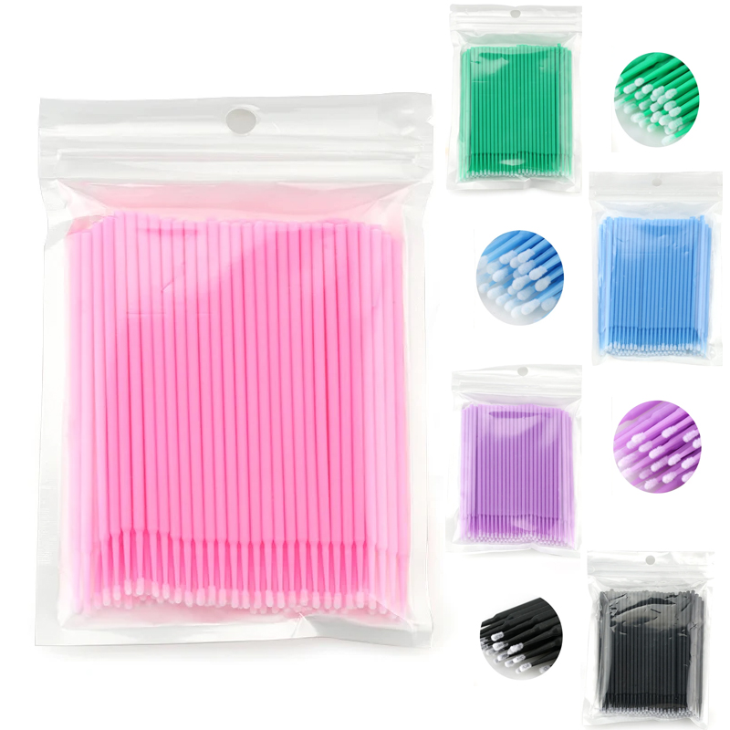 Eyelash Extension Removal - 50/100PCS 일회용 마이크로 브러쉬 속눈썹 연장