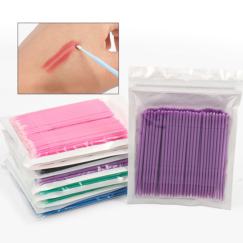 Eyelash Extension Removal - 100개/봉지 대나무 속눈썹 연장 클리닝 면봉