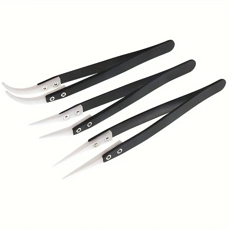 Isolation Tweezer Curved - 세라믹 정전기 방지 핀셋, 산업용 스테인리스