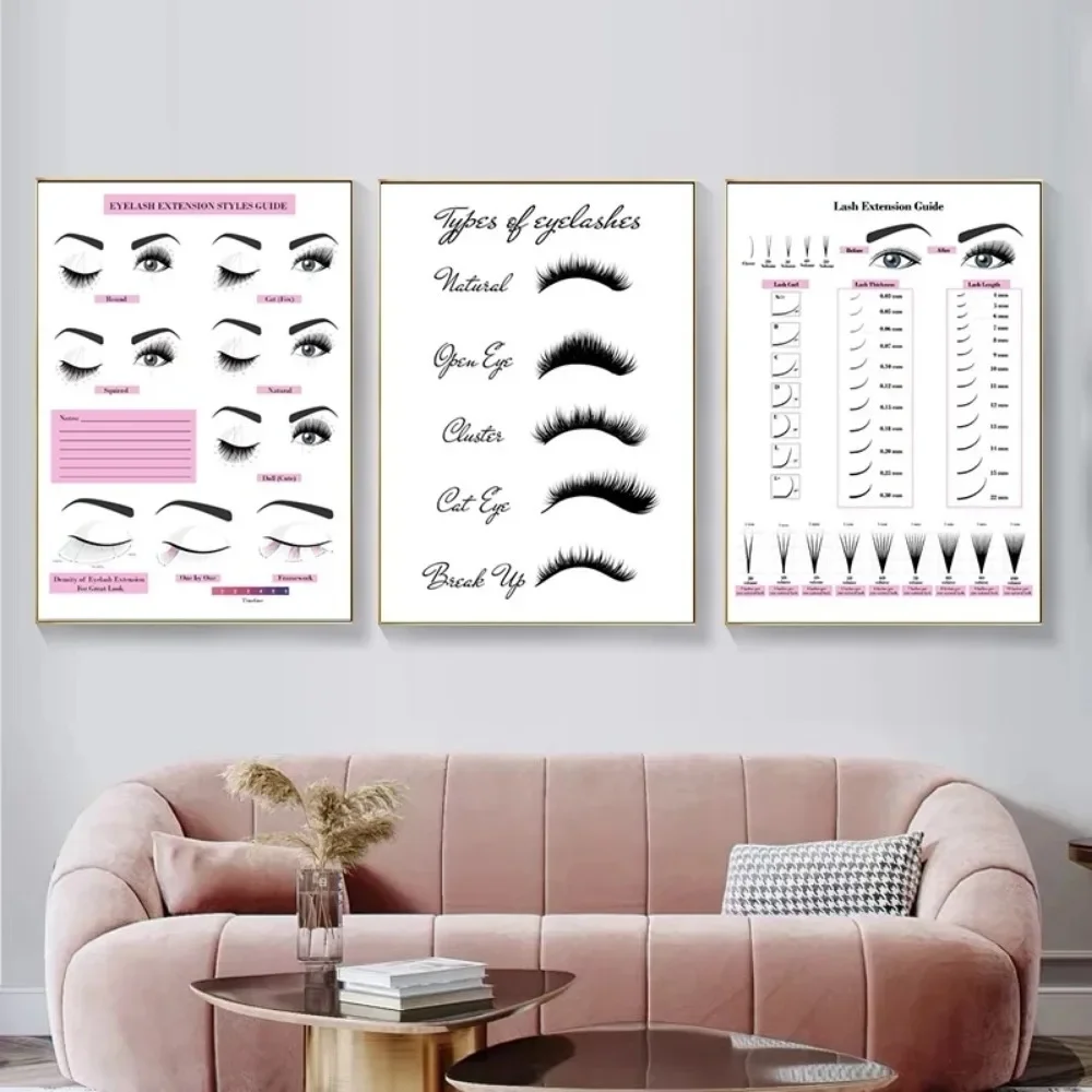 캔버스 페인팅 HD 프린트 벽 포스터 속눈썹 연장 가이 - Eyelash Extension Salon 리뷰 및 가격