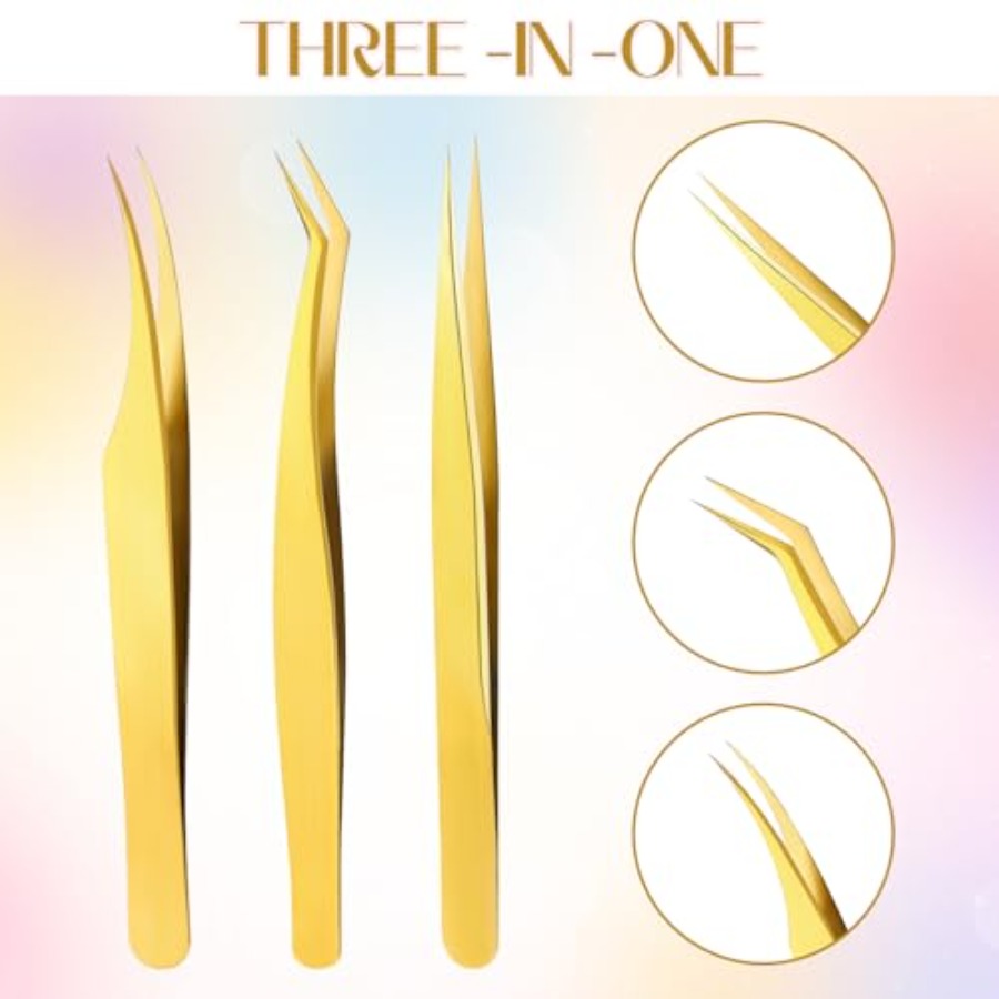 3개의 속눈썹 연장용 핀셋, 고정밀 금속 핀셋 세트,  - Isolation Tweezer Curved 리뷰 및 가격