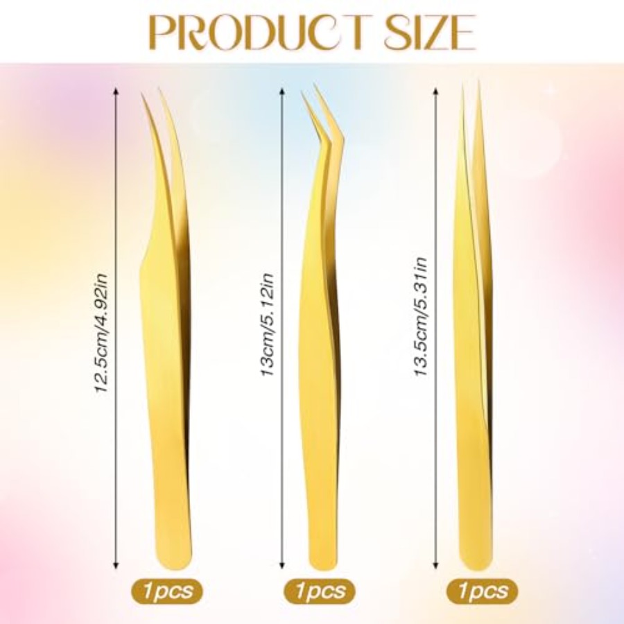 3개의 속눈썹 연장용 핀셋, 고정밀 금속 핀셋 세트,  - Isolation Tweezer Curved 리뷰 및 가격