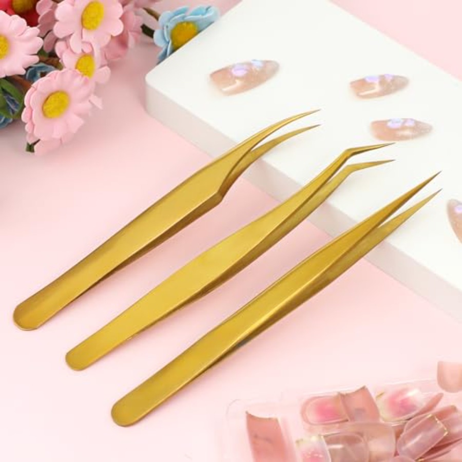 3개의 속눈썹 연장용 핀셋, 고정밀 금속 핀셋 세트,  - Isolation Tweezer Curved 리뷰 및 가격